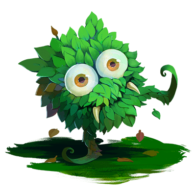 A leafy forest monster peeking at your draft